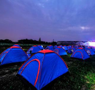 北京夜里星空圆形帐篷